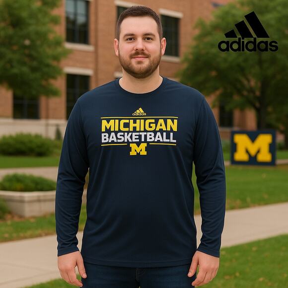 Adidas Michigan Basketball L/S Shirt 3X - Picture 1 of 4